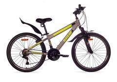 Велосипед BLACK AQUA Cross 2481 V matt 24 серый-лимонный GL-213V