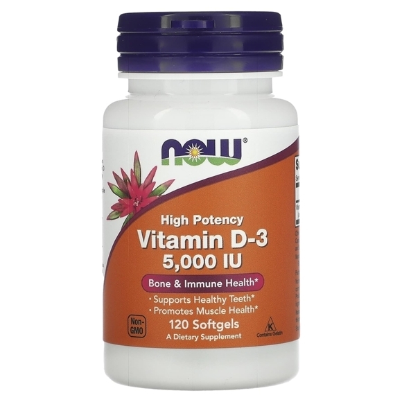 NOW Vitamin D3 5000 IU 120 капс